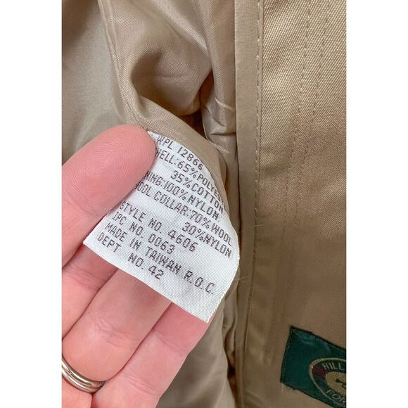 Vintage Hill and Archer Trenchcoat Tan long double breasted 44R - Picture 8 of 10